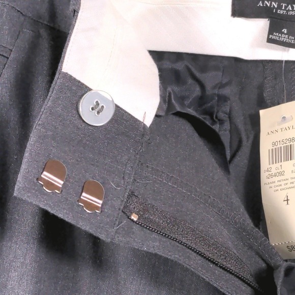 Ann Taylor Womens 4 Modern Fit Trouser Leg Gray Dress Pants Professional NWT - Picture 7 of 11